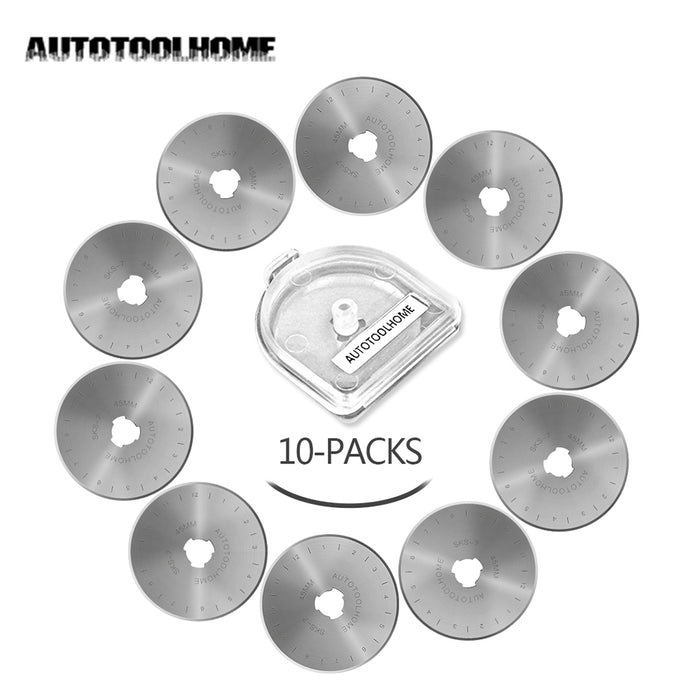 AUTOTOOLHOME45mm Rotary Cutter Replacement Blades Leather Fabric Cutter SKS-7 Quilting Sewing Patchwork Tool