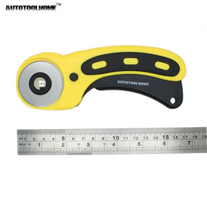 AUTOTOOLHOME 45mm Rotary Cutter Set 10pcs Rotary Cutter Blades Fabric Paper Vinyl Circular Cutting Patchwork Leather Craft Sewing Tool