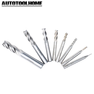 AUTOTOOLHOME HSS 4 Flutes Straight End Mill Cutter 1/8" 3/16" 1/4" 5/16" 3/8" 1/2" 5/32" 1/16" Set of 8