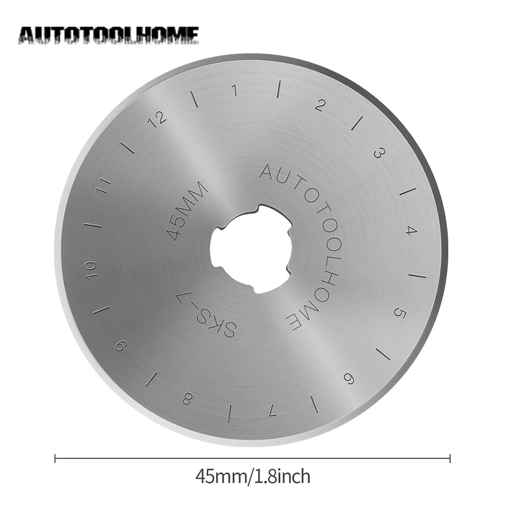 AUTOTOOLHOME 9pcs 45mm Rotary Cutter Set Skip stitch Blade Pinking Rotary  Blade