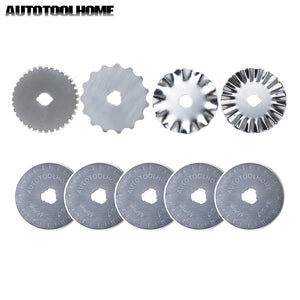 AUTOTOOLHOME 9pcs 45mm Rotary Cutter Set Skip stitch Blade Pinking Rotary Blade for Quilting Fabric Arts & Crafts Quilting Crochet Blades
