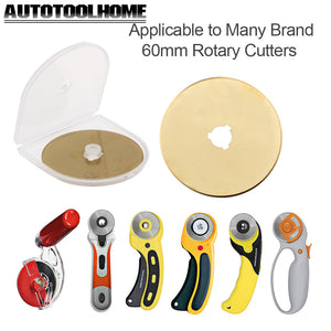 AUTOTOOLHOME Titanium Rotary Cutter Blades 10 Pack Replacement Quilting Scrapbooking Sewing Arts Crafts Farbric Paper Cutting Tool
