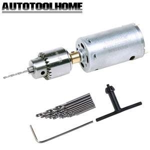 AUTOTOOLHOME Mini DC 12V Electric Hand Drill Motor PCB & Twist Drills