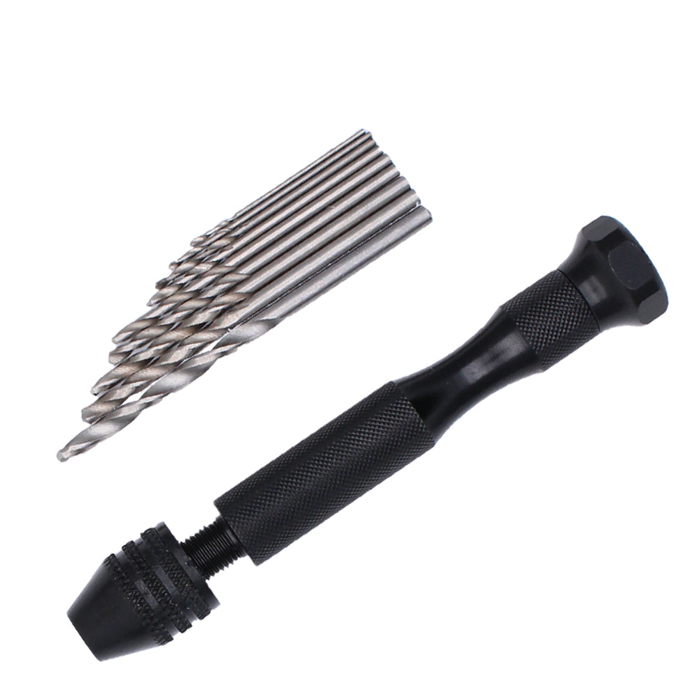 Mini Micro Aluminum Hand Drill With Keyless Chuck HSS Steel Twist Drill Bit  Woodworking Drilling Rotary Tools Hand Drill Manual