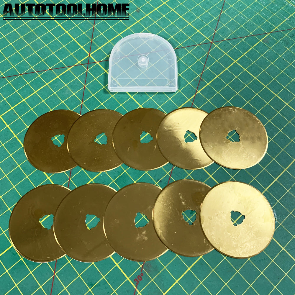 45mm Titanium Coated Rotary Cutter Blades - 10 Blades Pack