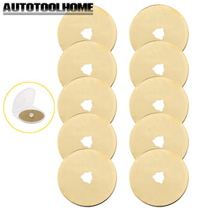 AUTOTOOLHOME Titanium Rotary Cutter Blades 10 Pack Replacement Quilting Scrapbooking Sewing Arts Crafts Farbric Paper Cutting Tool